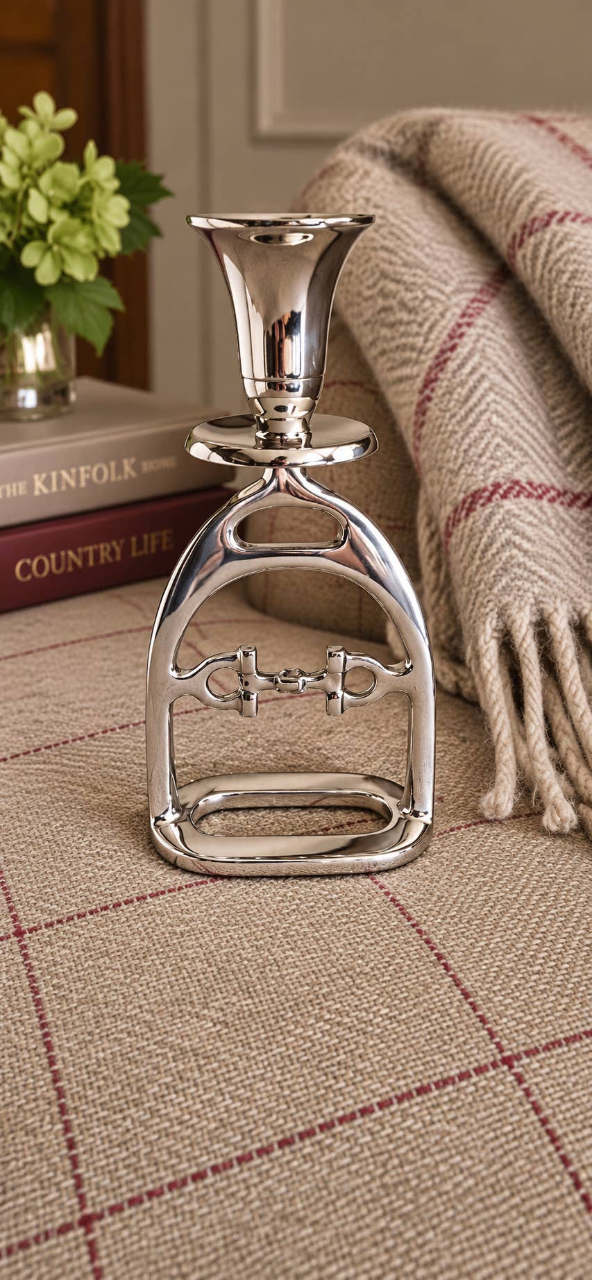 Kerzenständer Steigbügel mit Gebissdetail - Silber